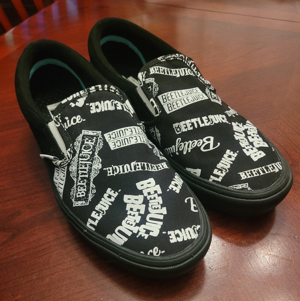 Vans Custom Collab Bettlejuice Graphic Slip-On Sneakers